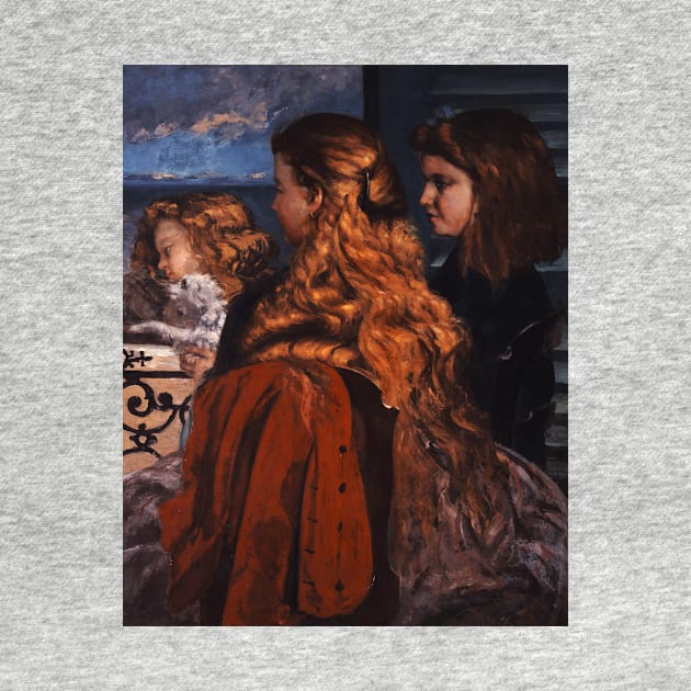 Three Young Englishwomen by a Window by Gustave Courbet by Classic Art Stall